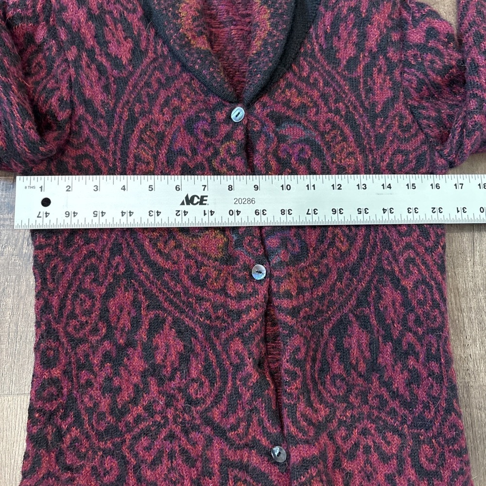 Peruvian Connection‎ 100% Alpaca Handmade Bolivia MEDIUM Cardigan Sweater FLAW - Picture 10 of 11